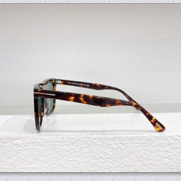 Tom Ford Tortoise Shell Square Sunglasses - Green Lenses